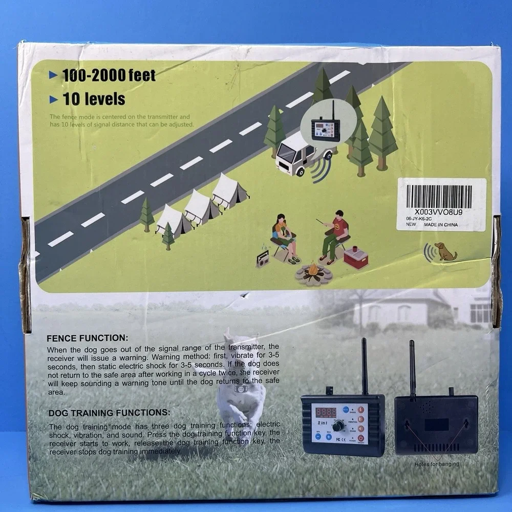 Justpet 2in1 Dog Training Collar Wireless Fence System Rechargeable Pet Trainer
